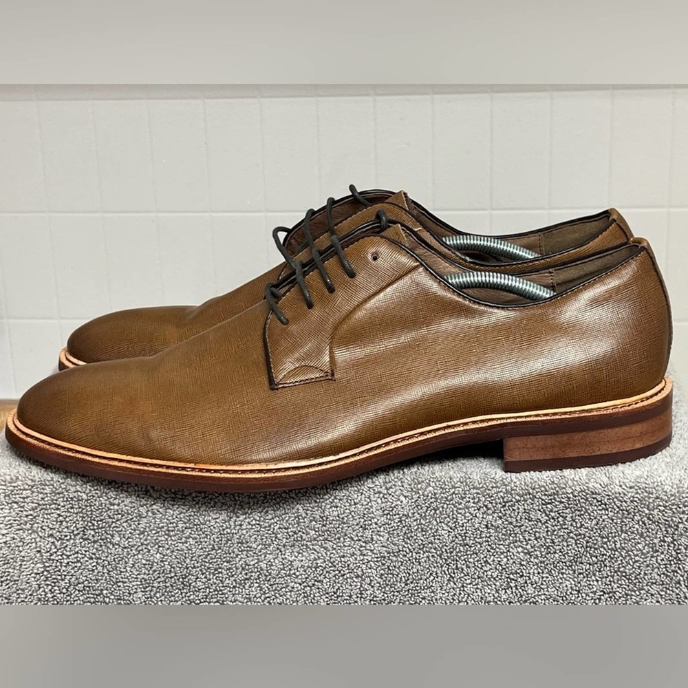 Gordon Rush Mens Cognac Brown Leather Oxford Dress Shoes Size 14 NWOB